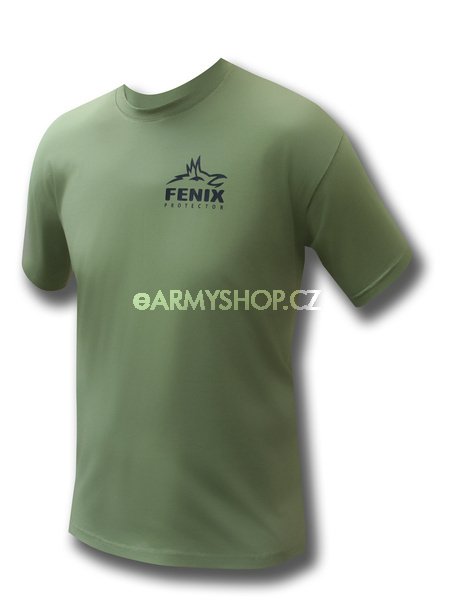 FENIX Protector tričko Fenix zelené L tričko s potiskem     na přední straně nápis FENIX     na zadní straně www.fenix-protector.com     100% bavlna
