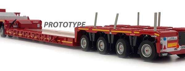 MarGe Models model Nooteboom Euro Lowloader 2+4 červený sběratelský model v měřítku 1:32 výrobce: MarGe Models materiál: kov/plast