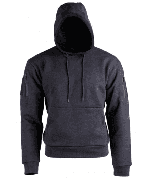 Mil-Tec mikina tactical black XXL Sportovně střižená mikina s několika taktickými prvky. Mikina je vyrobená z měkkého a na dotek příjemného materiálu ze směsi bavlny a polyesteru. Centrální kapsa klokanka je prostorná a pojme i větší vybavení a ruce v rukavicích. Na ramenou naleznete kapsy uzavírané pomocí vertikálních zipů