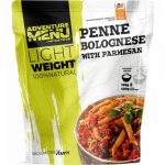 Adventure Menu Penne s Boloňskou omáčkou a parmesánem 105 g (400 g finálního jídla) Užívej si na cestách minimim váhy a maximum chuti ✅  Kuchaři od základu poctivě uvařené jídlo ze 100% přírodních surovin