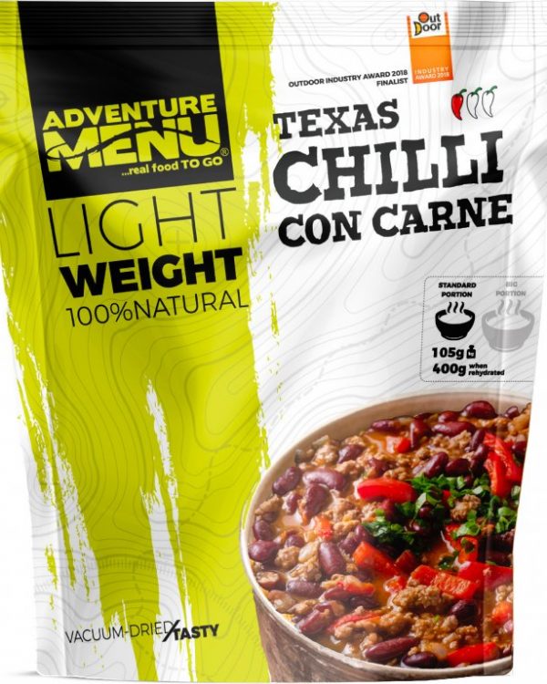 Adventure Menu Chilli con Carne 157 g (600 g finálního jídla) Užívej si na cestách minimim váhy a maximum chuti ✅  Kuchaři od základu poctivě uvařené jídlo ze 100% přírodních surovin