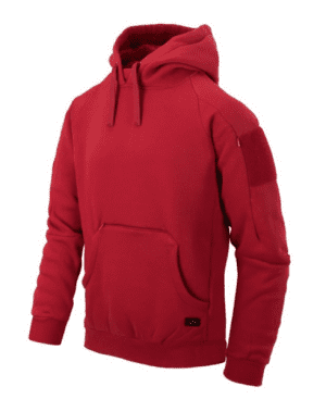 Helikon mikina Helikon Hoodie Lite Kangaroo red XXXL Urban Tactical Hoodie Lite Kangaroo je lehká mikina s kapucí a "klokaní" kapsou. Jednoduchý low-profile střih a elastická tkanina činí tuto mikinu ideální pro všechny městské operace. Velká přední klokaní kapsa má na horní straně ještě jednu kapsu na zip. V pravé kapse je skrytá malá kapsička na zip. Dvě vnitřní náprsní mesh kapsy pro uložení founu