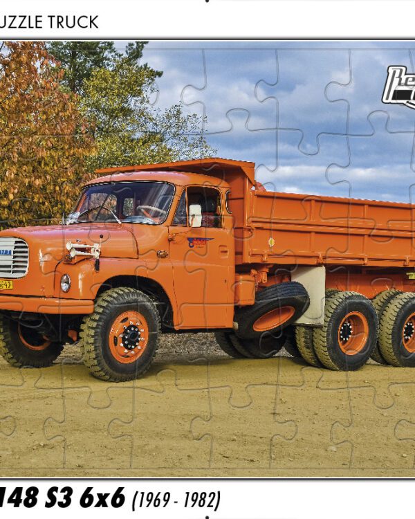 puzzle Truck Tatra 148 S3- 40 dílků PUZZLE TRUCK 01 - TATRA 148 S3 6X6 (1969 - 1982) 40 DÍLKŮ   Rozměry deskového puzzle: 37 cm x 29 cm Materiál: originál puzzle lepenka o síle 2 mm Rozměry balení: 37 cm x 29 cm Rozměry jednotlivých dílků: cca 4 x 5 cm Počet dílků: 40   Nevhodné pro děti do 3 let!!!  Sběratelská série EDICE RETRO-AUTA -TRUCK. Puzzle z této edice jsou nejen ideálním dárkem pro všechny automobilové nadšence