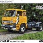 puzzle Truck Liaz100.47 tahač návěsů-40 dílků PUZZLE TRUCK 08 - LIAZ 100.47 TAHAČ NÁVĚSŮ (1977 - 1984) 40 DÍLKŮ   Rozměry deskového puzzle: 37 cm x 29 cm Materiál: originál puzzle lepenka o síle 2 mm Rozměry balení: 37 cm x 29 cm Rozměry jednotlivých dílků: cca 4 x 5 cm Počet dílků: 40   Nevhodné pro děti do 3 let!!!  Sběratelská série EDICE RETRO-AUTA -TRUCK. Puzzle z této edice jsou nejen ideálním dárkem pro všechny automobilové nadšence