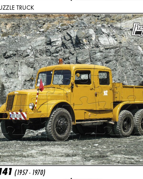 puzzle Truck Tatra 141-40 dílků PUZZLE TRUCK 17 - TATRA 141 (1957 - 1970) 40 DÍLKŮ   Rozměry deskového puzzle: 37 cm x 29 cm Materiál: originál puzzle lepenka o síle 2 mm Rozměry balení: 37 cm x 29 cm Rozměry jednotlivých dílků: cca 4 x 5 cm Počet dílků: 40   Nevhodné pro děti do 3 let!!!  Sběratelská série EDICE RETRO-AUTA -TRUCK. Puzzle z této edice jsou nejen ideálním dárkem pro všechny automobilové nadšence