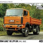 puzzle Truck Liaz 18.29 XA-40 dílků PUZZLE TRUCK 23 - ŠKODA LIAZ 18.29 XA (1994 - 2002) 40 DÍLKŮ   Rozměry deskového puzzle: 37 cm x 29 cm Materiál: originál puzzle lepenka o síle 2 mm Rozměry balení: 37 cm x 29 cm Rozměry jednotlivých dílků: cca 4 x 5 cm Počet dílků: 40   Nevhodné pro děti do 3 let!!!  Sběratelská série EDICE RETRO-AUTA -TRUCK. Puzzle z této edice jsou nejen ideálním dárkem pro všechny automobilové nadšence