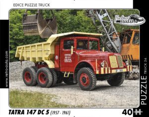 puzzle Truck Tatra 147 DC 5 -40 dílků PUZZLE TRUCK 24 - TATRA 147 DC 5 (1957 - 1961) 40 DÍLKŮ   Rozměry deskového puzzle: 37 cm x 29 cm Materiál: originál puzzle lepenka o síle 2 mm Rozměry balení: 37 cm x 29 cm Rozměry jednotlivých dílků: cca 4 x 5 cm Počet dílků: 40   Nevhodné pro děti do 3 let!!!  Sběratelská série EDICE RETRO-AUTA -TRUCK. Puzzle z této edice jsou nejen ideálním dárkem pro všechny automobilové nadšence