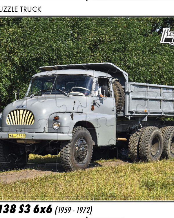 puzzle Truck Tatra 138 S3 6x6-40 dílků PUZZLE TRUCK 26 - TATRA 138 S3 6X6 (1959 - 1972) 40 DÍLKŮ   Rozměry deskového puzzle: 37 cm x 29 cm Materiál: originál puzzle lepenka o síle 2 mm Rozměry balení: 37 cm x 29 cm Rozměry jednotlivých dílků: cca 4 x 5 cm Počet dílků: 40   Nevhodné pro děti do 3 let!!!  Sběratelská série EDICE RETRO-AUTA -TRUCK. Puzzle z této edice jsou nejen ideálním dárkem pro všechny automobilové nadšence