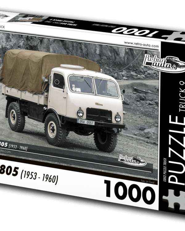 puzzle truck Tatra 805-1000 dílků PUZZLE TRUCK 09 - TATRA 805 (1953 - 1960) 1000 DÍLKŮ   Rozměry složeného puzzle: 660 x 470 mm Materiál: originál puzzle lepenka o síle 1