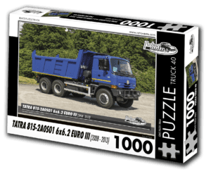 puzzle truck Tatra 815-2A0S01 6x6.2 Euro III (2008-2013)-1000 dílků PUZZLE TRUCK 40 - TATRA 815-2A0S01 6X6.2 EURO III (2008 - 2013) 1000 DÍLKŮ     Rozměry složeného puzzle: 660 x 470 mm Materiál: originál puzzle lepenka o síle 1