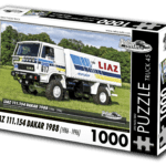 puzzle truck Liaz 111.154 Dakar 1988 (1986-1996)-1000 dílků PUZZLE TRUCK 45 - LIAZ 111.154 DAKAR 1988 (1986 - 1996) 1000 DÍLKŮ     Rozměry složeného puzzle: 660 x 470 mm Materiál: originál puzzle lepenka o síle 1