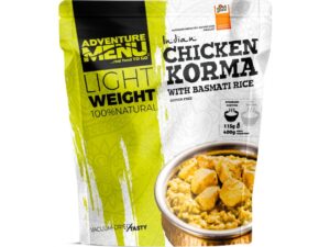 Adventure Menu Kuře Korma s rýží basmati 115 g (400 g finálního jídla) Užívej si na cestách minimim váhy a maximum chuti ✅  Kuchaři od základu poctivě uvařené jídlo ze 100% přírodních surovin