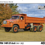 puzzle Truck Tatra 148 S3 6x6 (1969-1982)-40 dílků Rozměry deskového puzzle: 37 cm x 29 cm Materiál: originál puzzle lepenka o síle 2 mm Rozměry balení:37 cm x 29 cm Rozměry jednotlivých dílků: cca 4 x 5 cm Počet dílků:40 Nevhodné pro děti do 3 let!!!   Sběratelská série EDICE RETRO-AUTA -TRUCK. Puzzle z této edice jsou nejen ideálním dárkem pro všechny automobilové nadšence