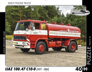 puzzle Truck Liaz 100.47 C10-0 (1977-1984)-40 dílků Rozměry deskového puzzle: 37 cm x 29 cm Materiál: originál puzzle lepenka o síle 2 mm Rozměry balení:37 cm x 29 cm Rozměry jednotlivých dílků: cca 4 x 5 cm Počet dílků:40 Nevhodné pro děti do 3 let!!!   Sběratelská série EDICE RETRO-AUTA -TRUCK. Puzzle z této edice jsou nejen ideálním dárkem pro všechny automobilové nadšence