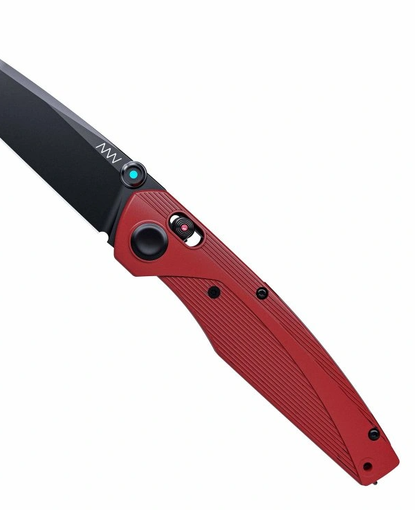 ANV Knives nůž ANV-A100 DLC černé Magnacut GRN červená/Alock Lehké 3D profilované střenky GRN. Hluboce mražená čepel. Plně pravolevý design. Všechny tyto prvky dělají z A100 perfektní EDC